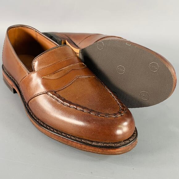 ALLEN EDMONDS Size 7 Randolph Brown Leather Penny Loafers - Picture 5 of 10